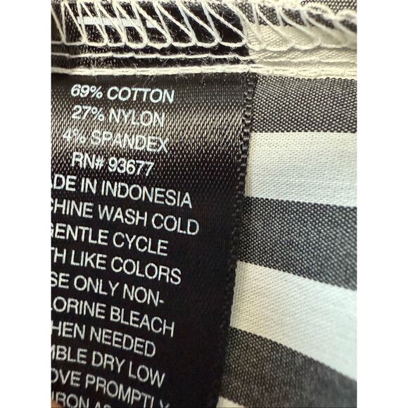 NWT Worthington Womens Top Sz XXL White Black Striped Long Sleeve Button Up - Picture 7 of 10